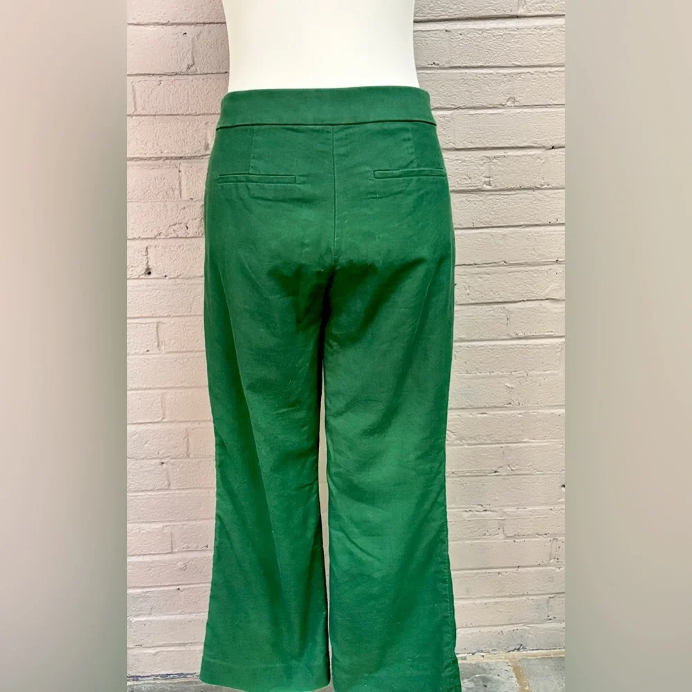 J. Crew  green linen blend cropped pants 4 / 6